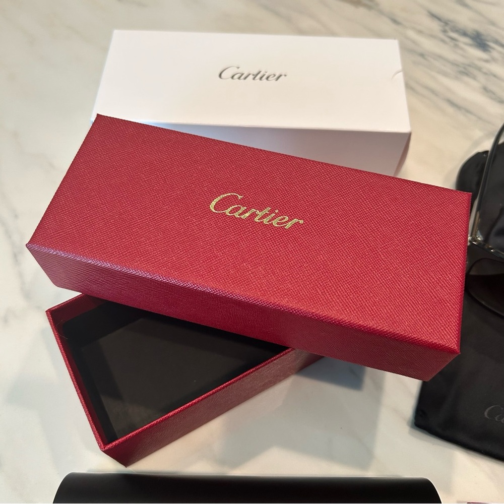 Cartier Sunglasses Authentic NIB Case Product Info Lens Cloth CT0001SA - Picture 2 of 10